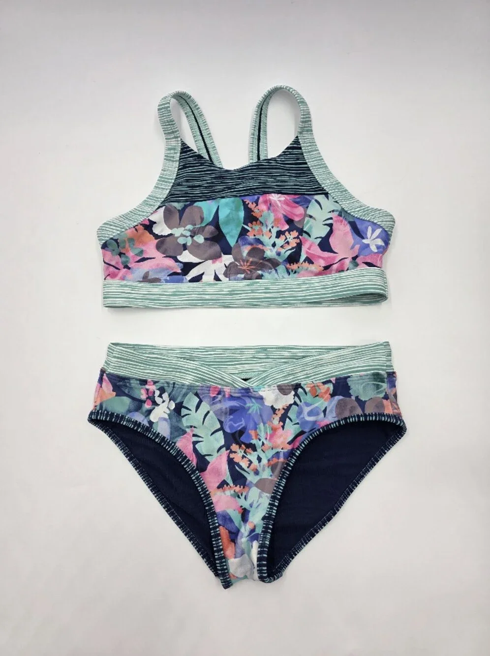 Athleta Girl Surfs Up tropical print bikini size M